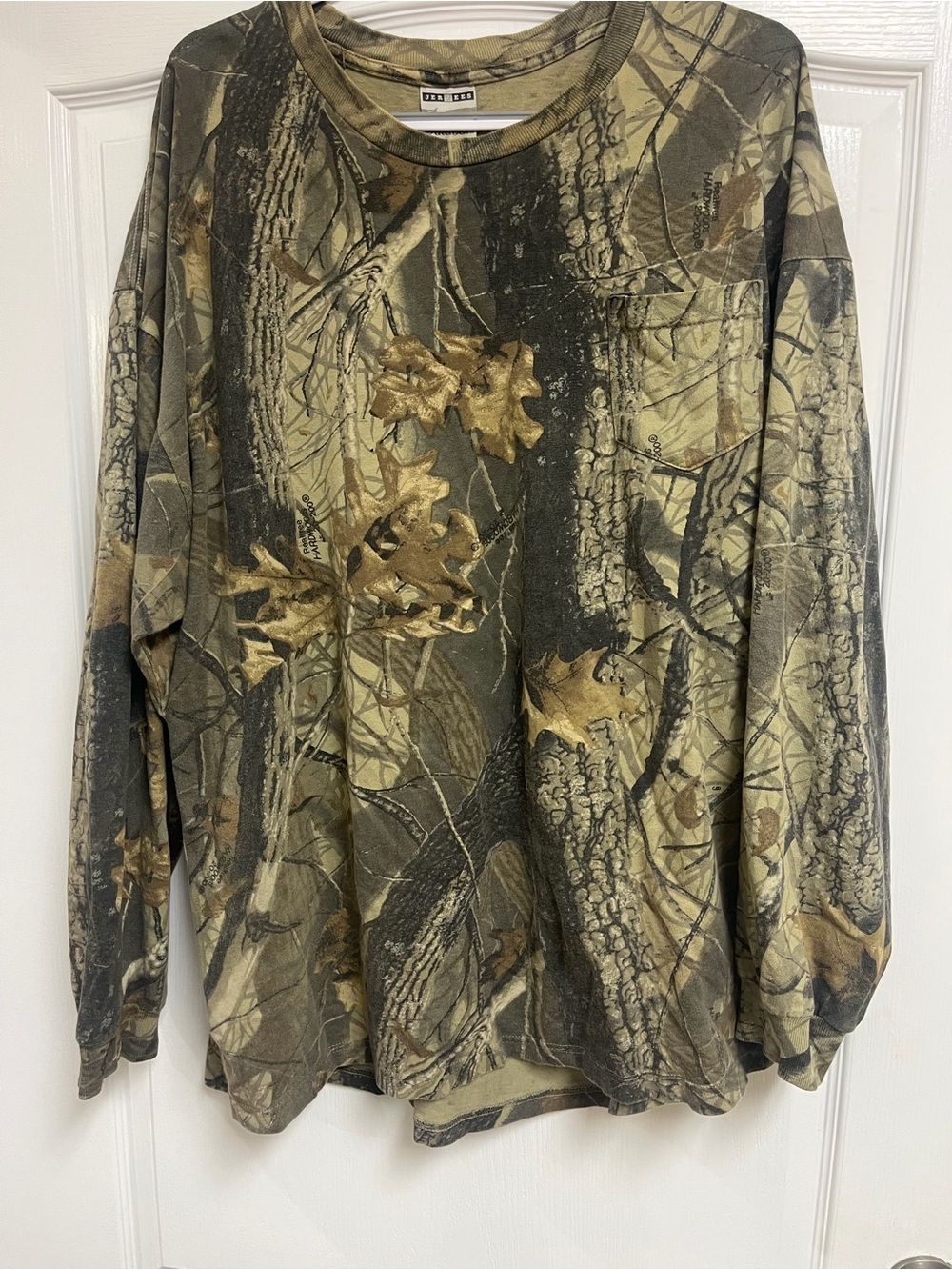 Jerzees Men's Long Sleeve Camo Tee - Olive, Khaki, Brown